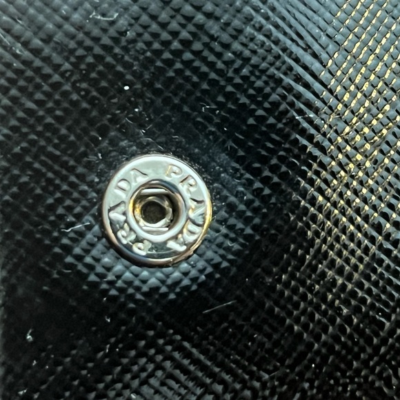 ‼️SOLD‼️PRADA Long Wallet Black Saffiano Leather studded Limited Edition - Picture 10 of 15